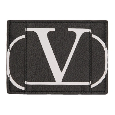 Shop Valentino Black  Garavani Vlogo Card Holder In Ner