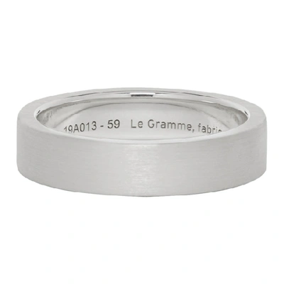 Shop Le Gramme Silver Brushed 'le 7 Grammes' Ribbon Ring