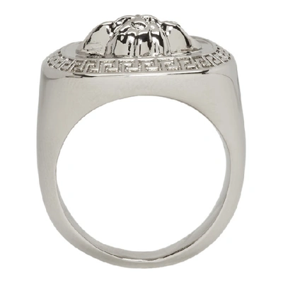 Shop Versace Silver Medusa Ring In D00p Pallad