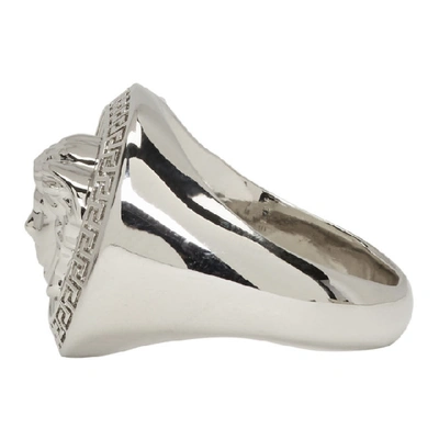 Shop Versace Silver Medusa Ring In D00p Pallad