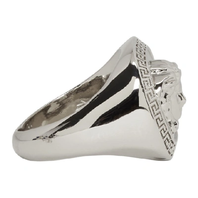 Shop Versace Silver Medusa Ring In D00p Pallad