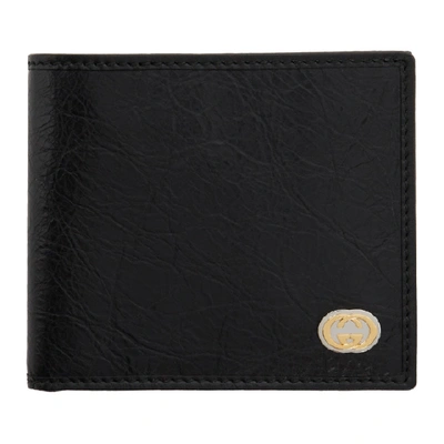 Shop Gucci Black Interlocking G Bifold Wallet In 1000 Black