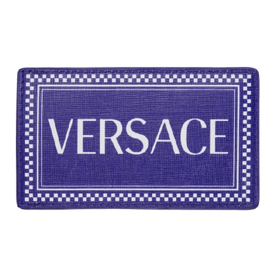 Shop Versace Blue And White 90s Vintage Card Holder