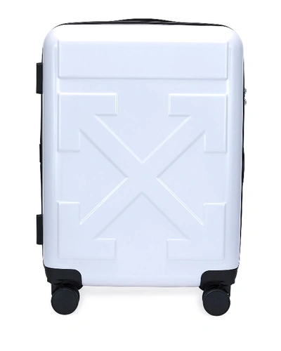 Shop Off-white Arrow Hard Shell Spinner Trolly Luggage, White