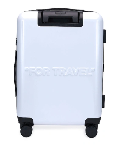 Shop Off-white Arrow Hard Shell Spinner Trolly Luggage, White