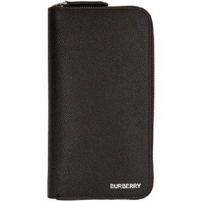 Shop Burberry Black Ziparound Wallet