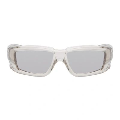 Shop Rick Owens Transparent And Silver Larry Rick Sunglasses