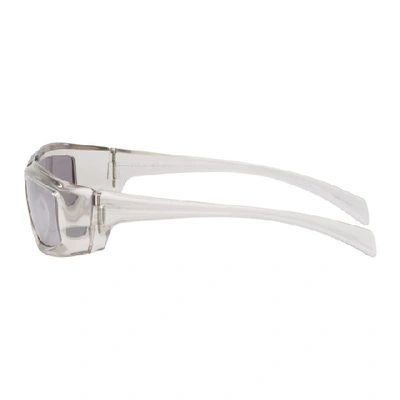 Shop Rick Owens Transparent And Silver Larry Rick Sunglasses