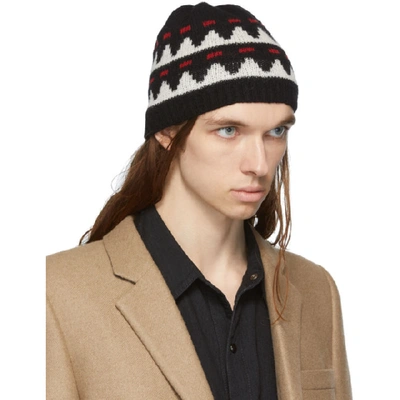 SAINT LAURENT 黑色针织毛线帽
