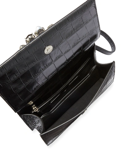 Shop Alexander Mcqueen Jeweled Satchel Bag In Black