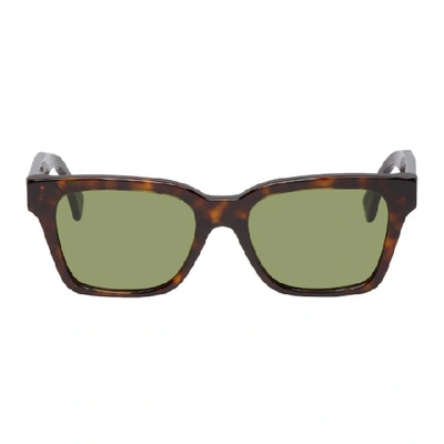 Shop Super Retrofuture Tortoiseshell And Green America Sunglasses In 3627havanag
