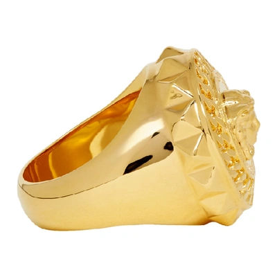 Shop Versace Gold Medusa Signet Ring In D00h Gold