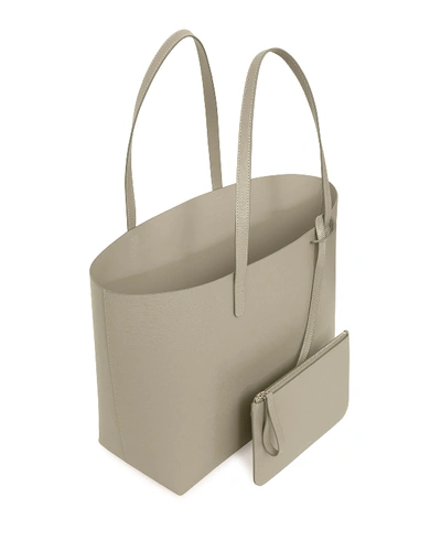 Shop Mansur Gavriel Large Saffiano Leather Tote Bag In Gray