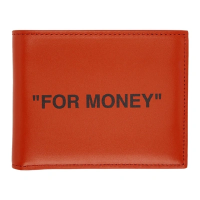 Shop Off-white Orange Quote Bifold Wallet In 1910 Orgblk