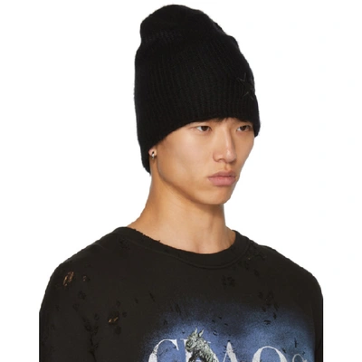 Shop Amiri Black Cashmere Star Beanie