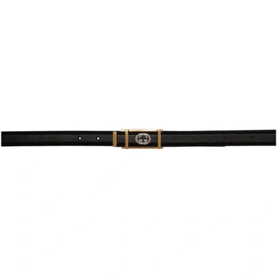 Gucci Black Vintage Gg Plaque Belt In 1000 Black