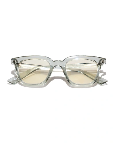 Shop The Book Club The Snatcher In Black Tie Cat-eye Readers In Sea Spray