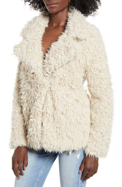 Shop Vero Moda Faux Fur Coat In Oatmeal
