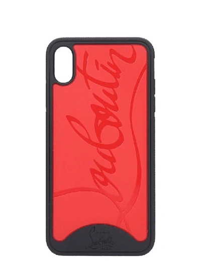 Shop Christian Louboutin Loubiphone Iphone / Ipad Case In Black Pvc In Black Red