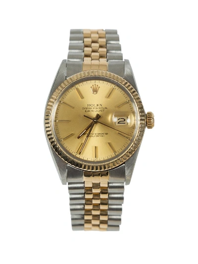 Shop Rolex Datejust Two Tone Watch In Multicolor