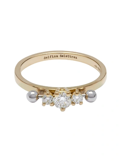 Shop Delfina Delettrez Two In One Three Diamond Ring