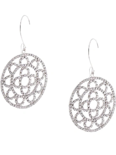 Shop Area Crystal Cupchain Crochet Earrings In Silver