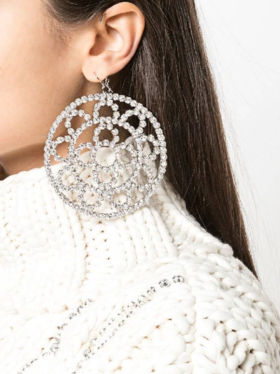 Shop Area Crystal Cupchain Crochet Earrings In Silver