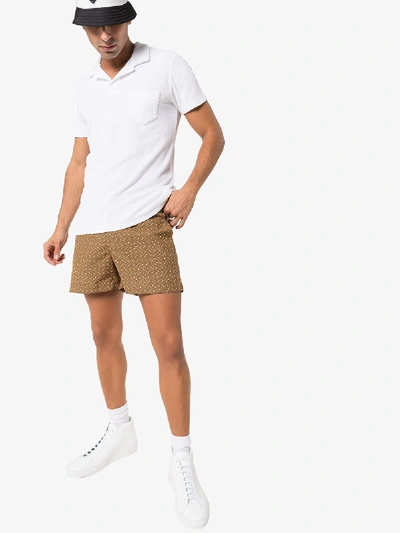 Shop Orlebar Brown Terry Cotton Polo Shirt In White