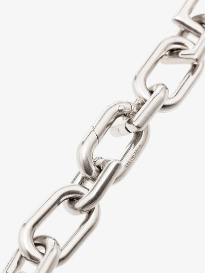 Shop Balenciaga Silver Tone B Chain Necklace