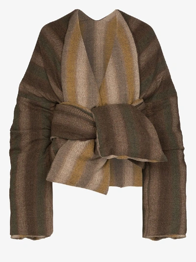 Asai Gefütterte Jacke Mit Bindegürtel In Brown
