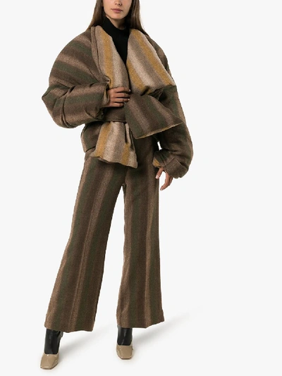 Asai Gefütterte Jacke Mit Bindegürtel In Brown