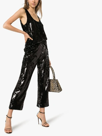 Shop Figue Verushka Sequinned Trousers In Black