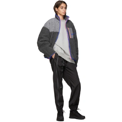 Shop Ader Error Grey Trance Fleece Jacket In Gray Gray