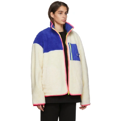 Shop Ader Error Off-white Trance Fleece Jacket In Ofwh Off Wh