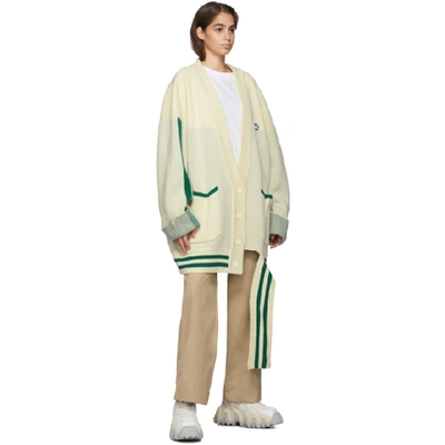 Shop Ader Error Off-white Wool Siz Cardigan In Ivory