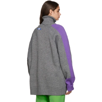 Shop Ader Error Purple And Grey Wool Alden Turtleneck In Prpl Purple