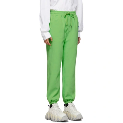 Shop Ader Error Green Stone Logo Lounge Pants In Negr Neon G