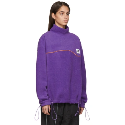 Shop Ader Error Purple Fleece Turtleneck In Prpl Purple