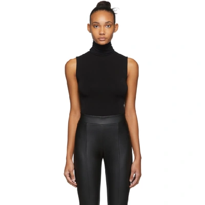 Shop Wolford Black Viscose String Bodysuit In 7005 Black