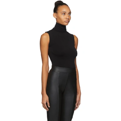 Shop Wolford Black Viscose String Bodysuit In 7005 Black