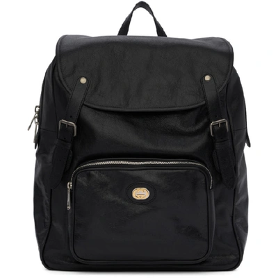 Shop Gucci Black Fuffy Backpack In 1000 Black