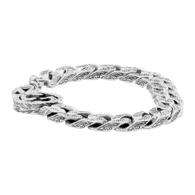 Shop Gucci Silver Interlocking G Chain Bracelet In 0811 Silver