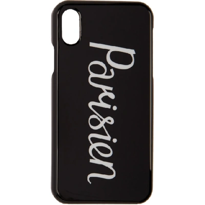 Shop Maison Kitsuné Maison Kitsune Black Parisien Iphone X Case In Bk Black