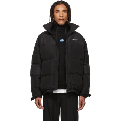 Shop Ader Error Black Down Dup Puffer Jacket