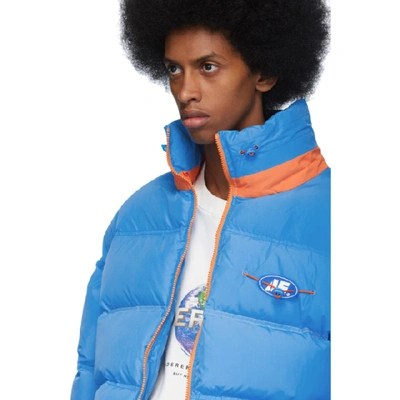 Shop Ader Error Blue Down Ae Puffer Jacket In Blue Blu