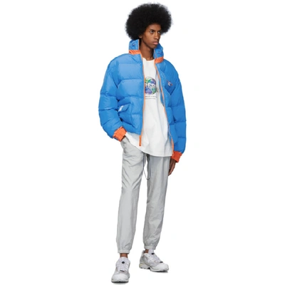 Shop Ader Error Blue Down Ae Puffer Jacket In Blue Blu