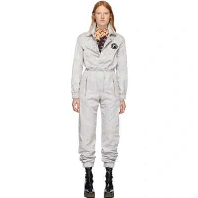 Shop Marine Serre Silver Moire Jumpsuit