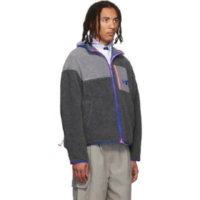 Shop Ader Error Grey Trance Fleece Jacket In Gray Purple