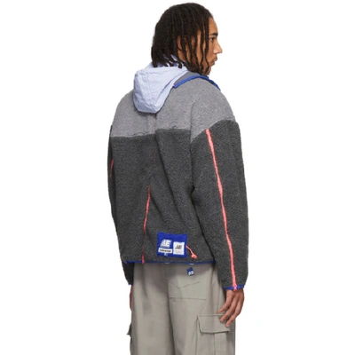 Shop Ader Error Grey Trance Fleece Jacket In Gray Purple