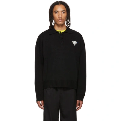 Shop Ader Error Black Dery Pk Knit Polo